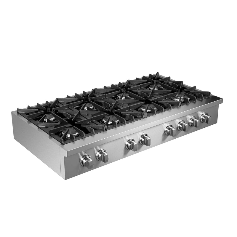 Forno Lseo 48"  Gas Range top, 8 Burners, Griddle in Stainless Steel (FCTGS5737-48)