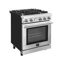 Forno Alta Qualita 30" Gas Range with 4 Burners in Stainless Steel (FFSGS6228-30S)