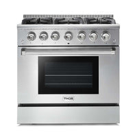 Thor Kitchen 36" 5.2 cu. ft. Professional Natural Gas Range in Stainless Steel (HRG3618U)