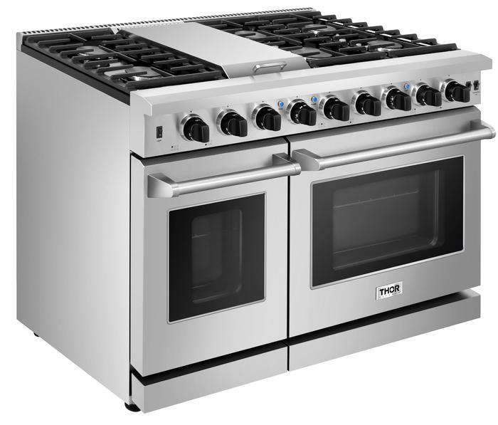 Thor Kitchen 48" 6.8 cu. ft. Double Oven Gas Range in Stainless Steel (LRG4807U)