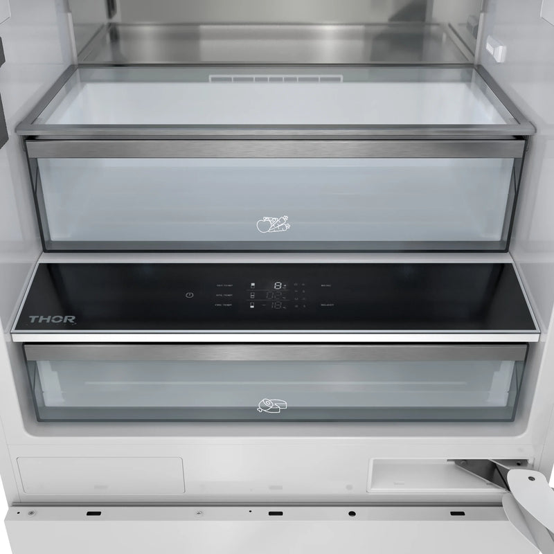 Thor Kitchen X-Series 60-Inch 32.2 Cu. Ft. Panel Ready Refrigerator with Bottom Freezer, Internal Water Dispenser and Ice Maker (XRF60)