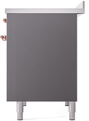 ILVE Nostalgie II 40-Inch Freestanding Electric Induction Range in Matte Graphite with Copper Trim (UPDI406NMPMGP)