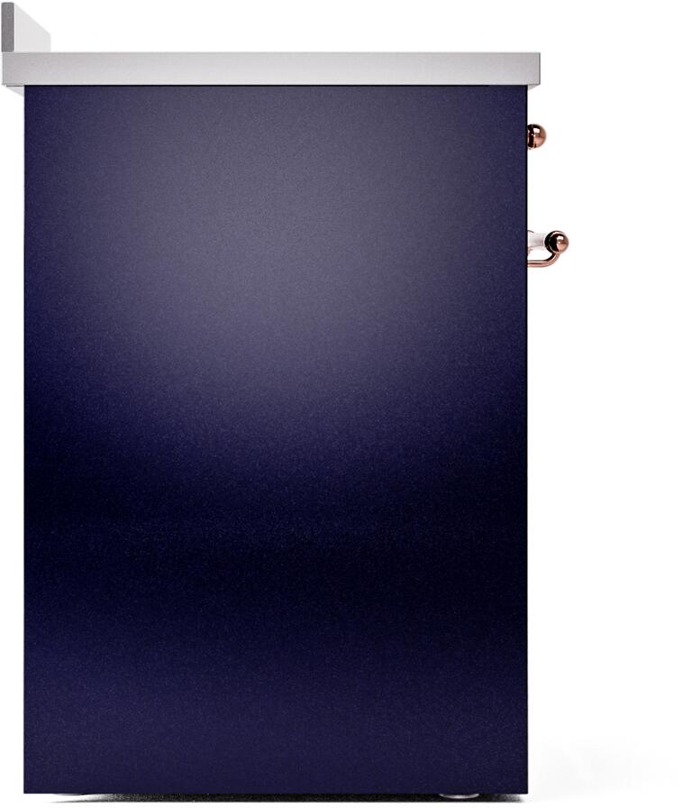 ILVE Nostalgie II 30-Inch Freestanding Electric Induction Range in Midnight Blue with Copper Trim (UPI304NMPMBP)