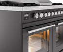 ILVE Professional Plus II 40-Inch Freestanding Dual Fuel Range with 6 Sealed Burner and Removable Griddle in Matte Graphite (UPD40FWMPMG)