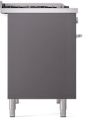 ILVE Professional Plus II 40-Inch Freestanding Dual Fuel Range with 6 Sealed Burner and Removable Griddle in Matte Graphite (UPD40FWMPMG)