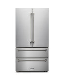 Thor Kitchen 4-Piece Pro Appliance Package - 36-Inch Dual Fuel Range with Liquid Propane Cooktop, French Door Refrigerator, Under Cabinet Hood and Dishwasher in Stainless Steel