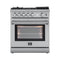 Forno 2-Piece Appliance Package - 30-Inch Gas Range with Air Fryer & Wall Mount Hood with Backsplash in Stainless Steel