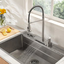 FORNO ACQUA 4 Function Pull-Down Waterfall Kitchen Faucet in Brushed Nickel
