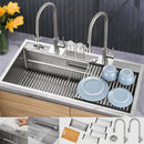 Forno Acqua 45-Inch Drop-In/Undermount 3-Level Workstation Sink with Two Faucets & Glass Rinser (J-WP30)