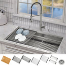 Forno Acqua 45-Inch Undermount 3-Level Workstation MultiSINK with Custom-Fit Accessories (JUXN70)