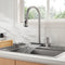 FORNO ACQUA 4 Function Waterfall Pull-Down Kitchen Faucet in Brushed Nickel (FCWRMBND1)