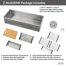 Forno Acqua 45-Inch Undermount 3-Level Workstation MultiSINK with Custom-Fit Accessories (JUXN70)