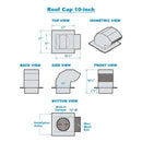 Victory Galvanized Steel Roof Cap - 10" Duct (10RC)