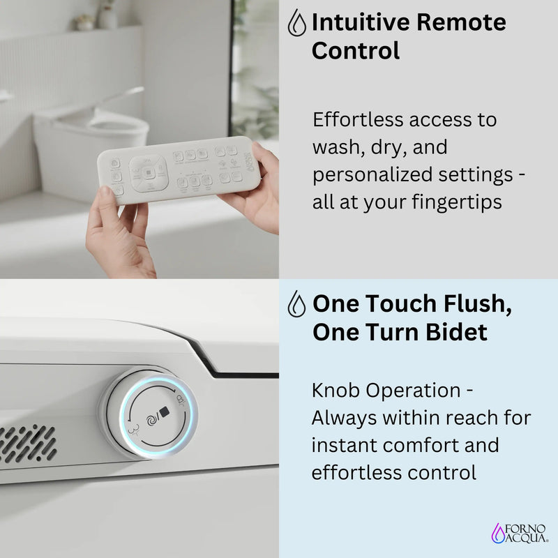 Forno Acqua Luxurious Super Smart Toilet, Includes Bidet, Heated Seat, Auto Flush, Auto Lid, Powerful Flush, Ideal for Master Bathrooms (CSTE01)