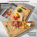 Forno Acqua 33-Inch Drop-In/Undermount 3-Level Workstation Sink with Faucet, Waterfall & Glass Rinser (D-WP30)