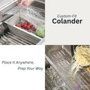 Forno Acqua 33-Inch Drop-In/Undermount 3-Level Workstation Sink with Faucet, Waterfall & Glass Rinser (D-WP30)