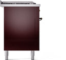 ILVE Nostalgie II 60-Inch Dual Fuel Freestanding Range with Removable Griddle in Burgundy with Bronze Trim (UP60FSNMPBUB)