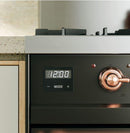 ILVE Nostalgie II 48-Inch Dual Fuel Freestanding Range with Removable Griddle in Burgundy with Brass Trim (UP48FNMPBUG)