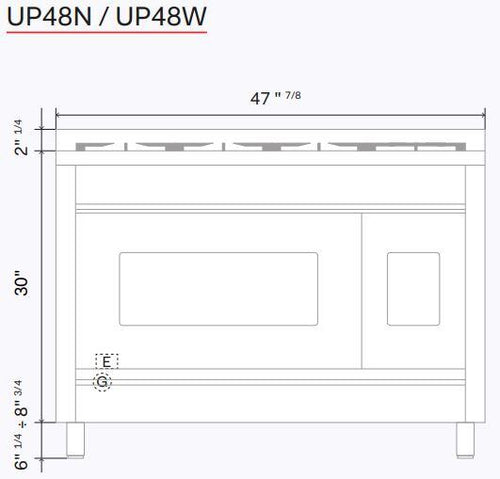 ILVE Nostalgie II 48-Inch Dual Fuel Freestanding Range with Removable