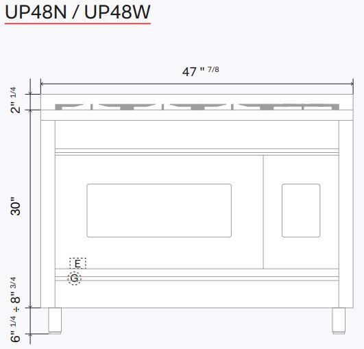 ILVE Nostalgie II 48-Inch Dual Fuel Freestanding Range with Removable Griddle in Antique White with Bronze Trim (UP48FNMPAWB)