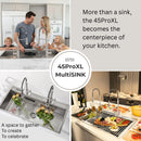 Forno Acqua 45-Inch Drop-In/Undermount 3-Level Workstation Sink with Two Faucets & Glass Rinser (J-WP31)