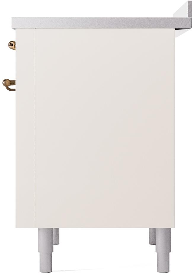 ILVE Nostalgie II 36-Inch Freestanding Electric Induction Range in Antique White with Bronze Trim (UPI366NMPAWB)