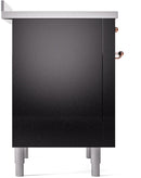 ILVE Nostalgie II 36-Inch Freestanding Electric Induction Range in Glossy Black with Copper Trim (UPI366NMPBKP)