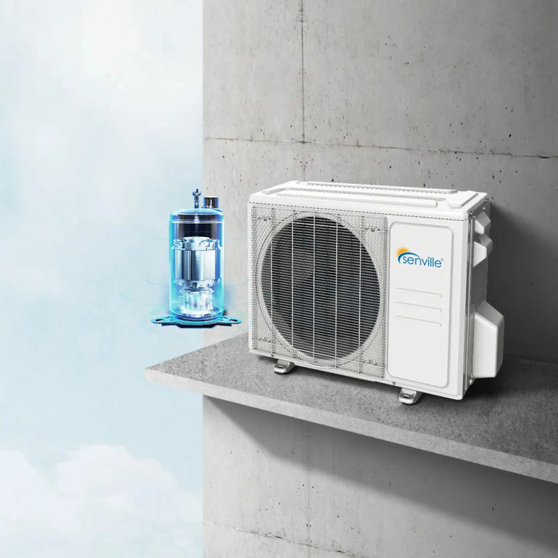 Senville LETO Series 12K BTU Mini Split with 21.3 SEER2, 230 Ductless Air Conditoner and Heat Pump Condenser with Wall Mount Air Handler (SENL-12CD/220)