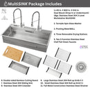 Forno Acqua 45-Inch Drop-In/Undermount 3-Level Workstation Sink with Two Faucets & Glass Rinser (J-WP31)