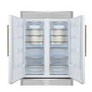 Forno 5-Piece Appliance Package - 36-Inch Antico Gas Range, Wall Mount Range Hood, 60-Inch Refrigerator, Dishwasher, & 30-Inch Microwave Drawer in White with Antique Brass Handle