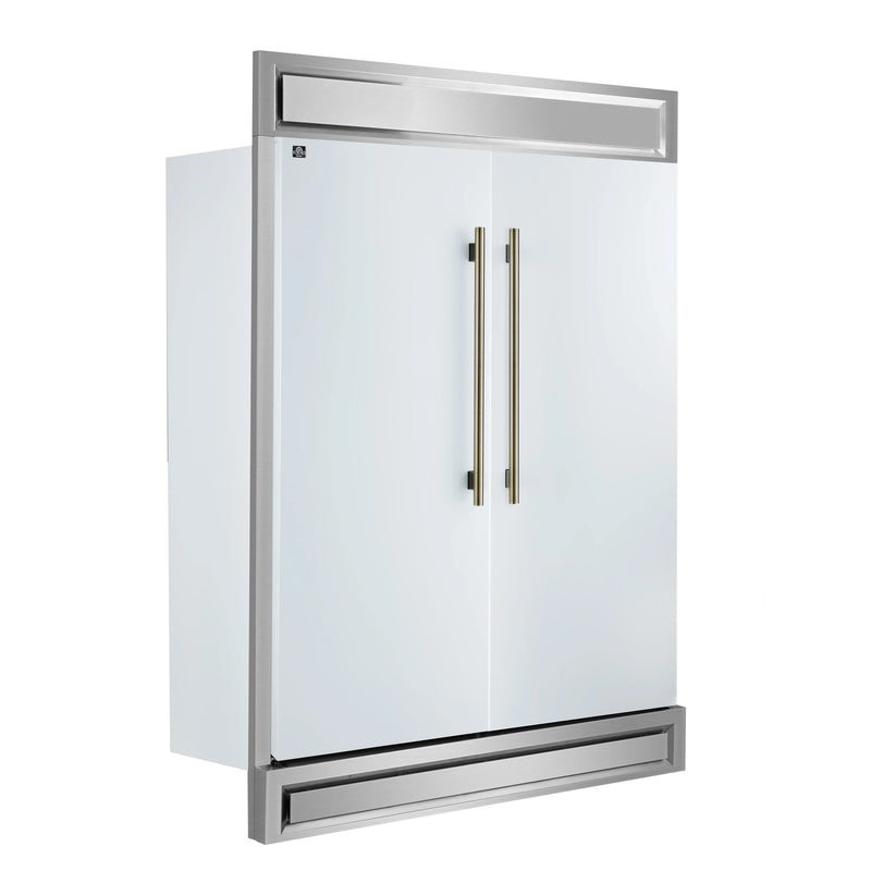 Forno Maderno 2 28-Inch Wide 27.2 Cu.Ft Convertible Refrigerator/Freezer with Decorative Trim (FFFFD1722-60MG-WHT)