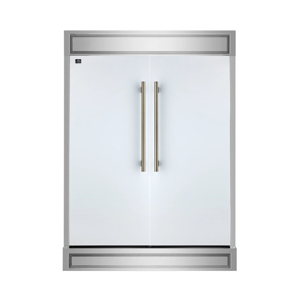 Forno Maderno 2 28-Inch Wide 27.2 Cu.Ft Convertible Refrigerator/Freezer with Decorative Trim (FFFFD1722-60MG-WHT)