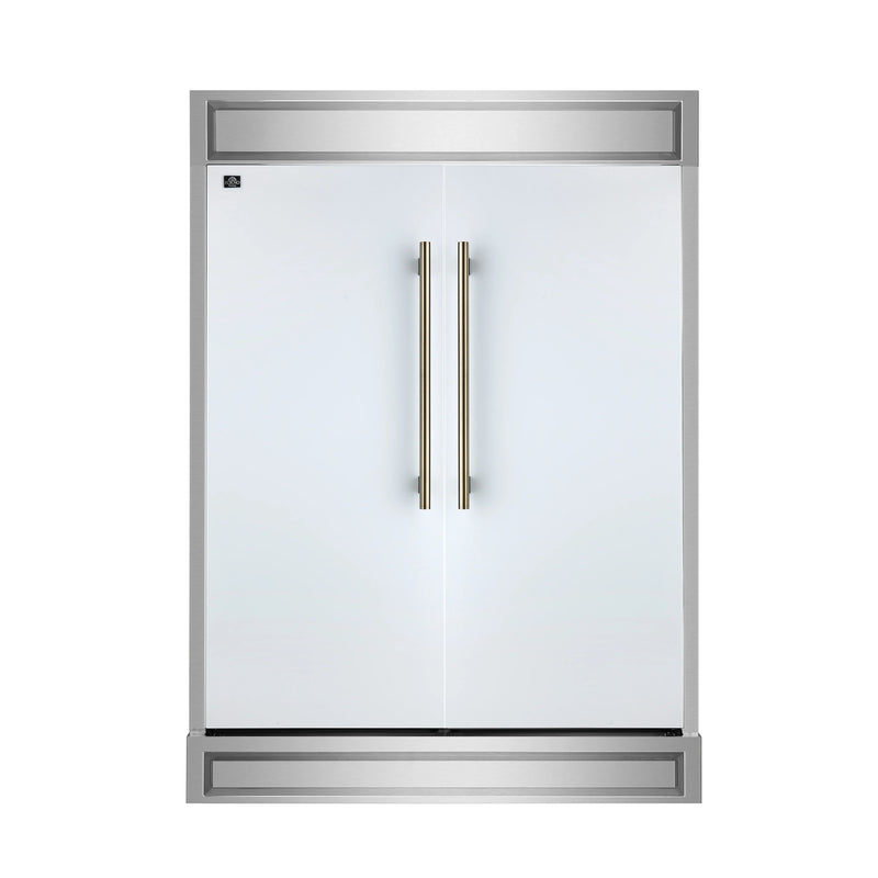 Forno Maderno 2 28-Inch Wide 27.2 Cu.Ft Convertible Refrigerator/Freezer with Decorative Trim (FFFFD1722-60MG-WHT)