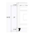 Appliance foot dimensions diagram for brass scroll claw leg, with measurements