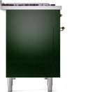 ILVE Nostalgie II 48-Inch Dual Fuel Freestanding Range with Removable Griddle in Emerald Green with Brass Trim (UP48FNMPEGG)