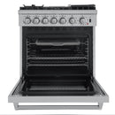 Forno 3-Piece Appliance Package - 30-Inch Dual Fuel Range with Air Fryer, 60-Inch Pro-Style Refrigerator & Wall Mount Hood with Backsplash in Stainless Steel