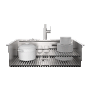 Forno Acqua 33-Inch Drop-In/Undermount MultiSINK Workstation Sink with Waterfall Faucet & Glass Rinser (E-XP30)