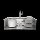 Forno Acqua 33-Inch Drop-In/Undermount MultiSINK Workstation Sink with Waterfall Faucet & Glass Rinser (E-XP30)