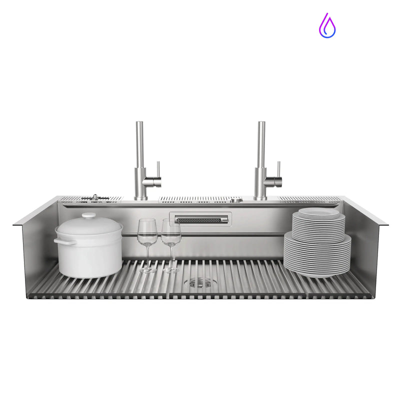 Forno Acqua 45-Inch Undermount 3-Level Workstation MultiSINK with Custom-Fit Accessories (JUXN70)