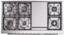 ILVE 48-Inch Professional Plus II Freestanding Dual Fuel Range with 8 Sealed Burner and Removable Griddle in Matte Graphite (UP48FWMPMG)