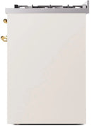 ILVE Nostalgie II 30-Inch Dual Fuel Freestanding Range with Antique White with Brass Trim (UP30NMPAWG)
