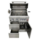 Forno Bulnes Outdoor Kitchen 30-Inch BBQ 60,000 BTU, with Sear, Rotisserie Infrared Burners, 1.8 Cu.Ft. Beverage Center, & Black Countertops (FODKT2506BLK)