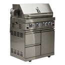 Forno Bulnes Outdoor Kitchen 30-Inch BBQ 60,000 BTU, with Sear, Rotisserie Infrared Burners, 1.8 Cu.Ft. Beverage Center, & Black Countertops (FODKT2506BLK)