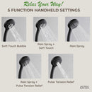 Forno AcquaSpa Retrofit 8-Inch Overhead Rainfall Shower with 2.5 GPM Flow Rate, Handheld, Body Jets, 6 Way Diverter in Matte Black (SC32BK-C2)