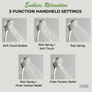 Forno AcquaFall 8-Inch Overhead Rainfall Shower with 2.5 GPM Flow Rate, Handheld, 7 Way Diverter, Body Jets in Polished Stainless Steel (SCW2CP-C2)