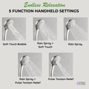 Forno AcquaFALL 8-Inch Overhed Rainfall Shower with 2.5 GPM Flow Rate, Handheld, 7 Way Diverter, Body Jets in Brushed Nickel (SCW2BN-C2)