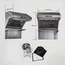 Forno 30-Inch 600 CFM Wall Mount Range Hood with Baffle Filter and Red Light Warmer in Stainless Steel  (FRHWM5029-30)