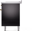 ILVE Nostalgie II 60-Inch Dual Fuel Freestanding Range with Removable Griddle in Glossy Black with Brass Trim (UP60FSNMPBKG)