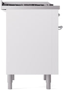 ILVE Nostalgie II 36-Inch Dual Fuel Freestanding Range with Removable Griddle in White with Chrome Trim (UP36FNMPWHC)