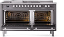 ILVE 60-Inch Professional Plus II Freestanding Dual Fuel Range with 7 Gas Burner and Removable Griddle in in Matte Graphite (UP60FSWMPMG)